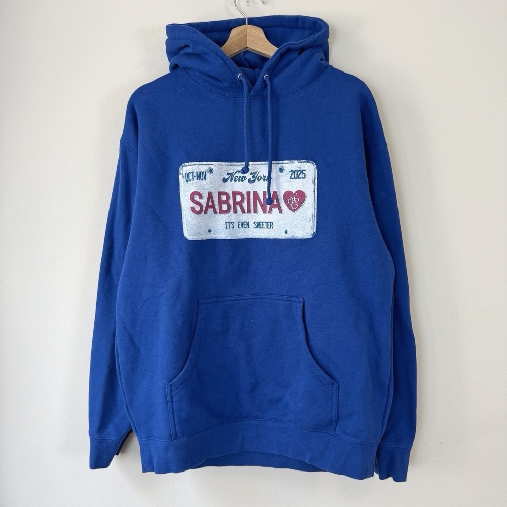 Sabrina Carpenter It's Even Sweeter New York Tour Concert Music Blue Hoodie - L